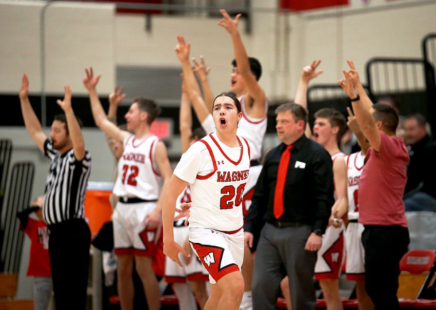 Feb. 20 Boys Basketball Roundup - Balanced-scoring attack lifts Wagner past Platte-Geddes 