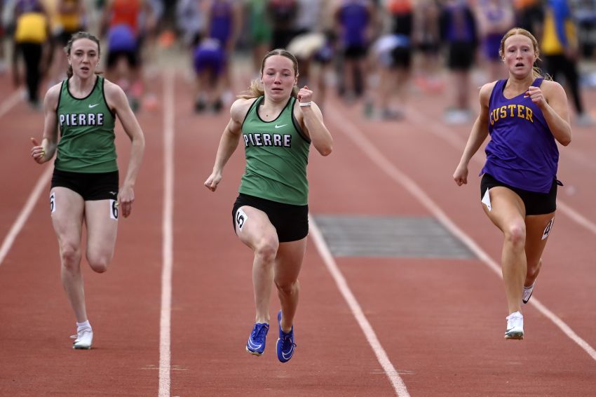 Class AA Girls Track and Field Leaders - Pierreâ€™s Kali Ringstmeyer leads pair of sprint races 