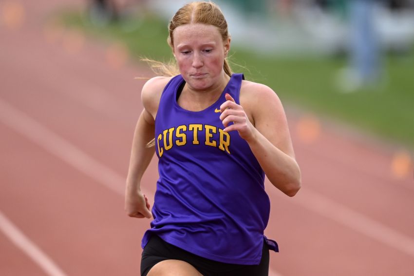 Senior Jordyn Larsen has sights on gold as the Custer sprinter leads talented field of Class A sprinters