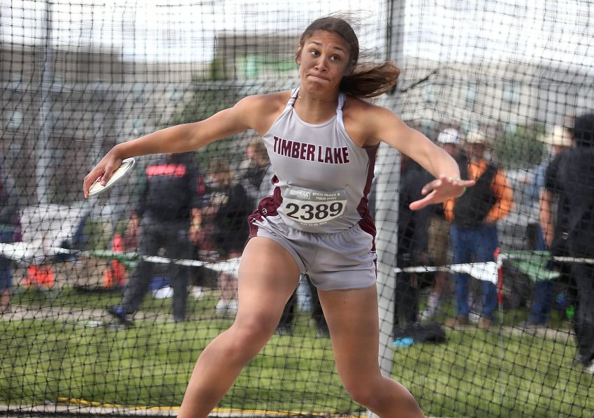 Timber Lakeâ€™s Jasmine Nash claims first-place finishes in discus, shot put at Timber Lake Invitational