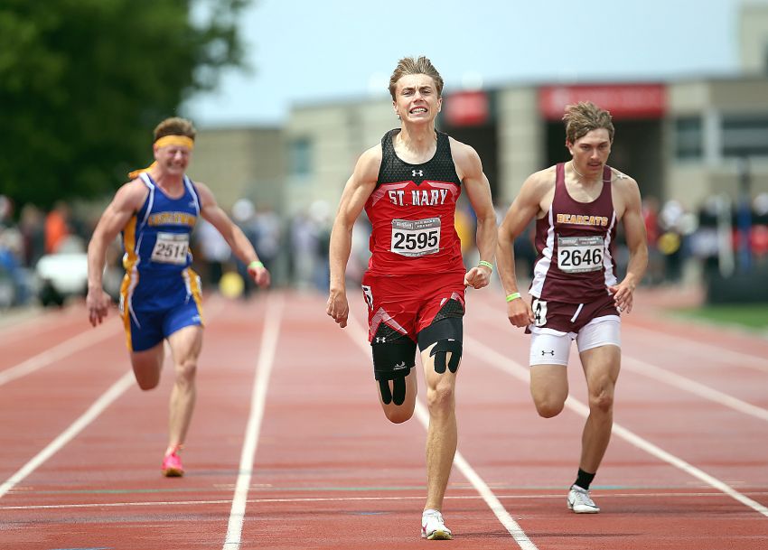 Freeman Academy/Marionâ€™s Keaton Preheim clocks Class B leading 100-meter dash at Gayville-Volin meet