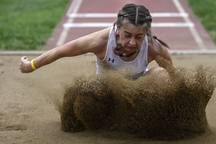 Rapid City Stevens’ Ella Bradeen and Ava Holzwarth go 1-2 in AA girls’ long jump