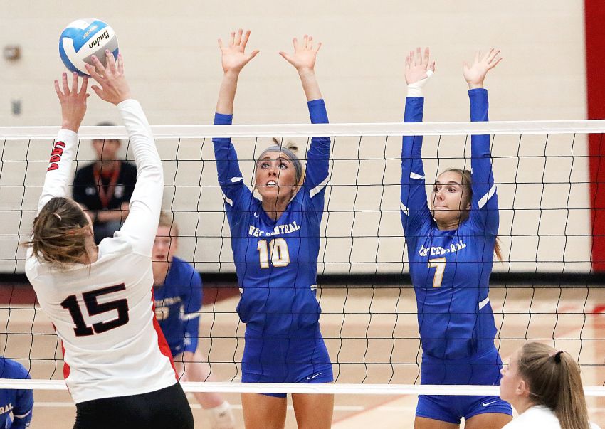 High school volleyball roundup - West Central downs Chamberlain in straight sets