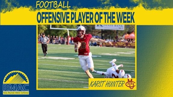 Karst Hunter is RMAC offensive player of the week