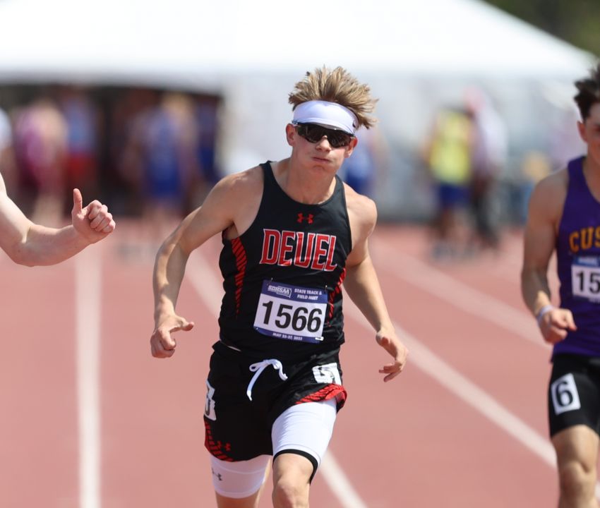 Deuel sprinter Oliver Fieber overcomes bizarre knee injury to lead Class A sprinters