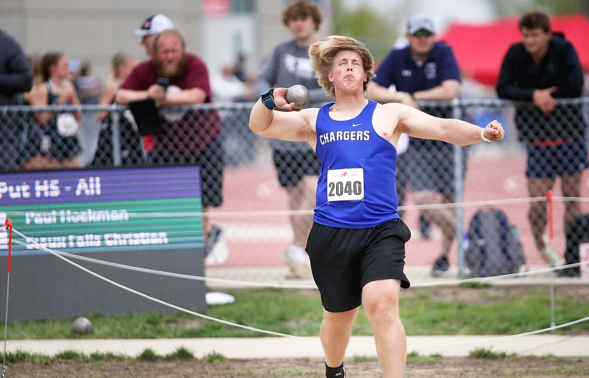 Sioux Falls Christianâ€™s Paul Hoekman wins shot put at Dan Lennon Invitational